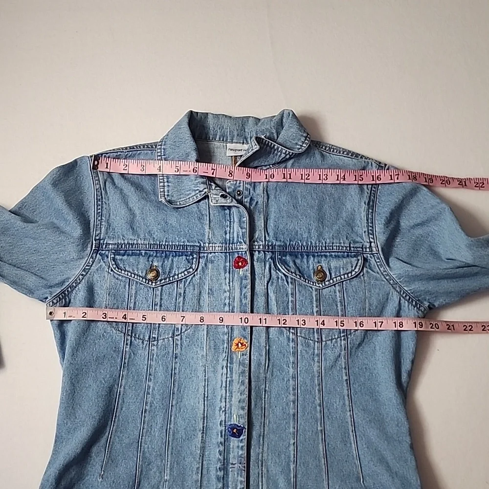 Newport News Vintage Floral Jean Denim Jacket